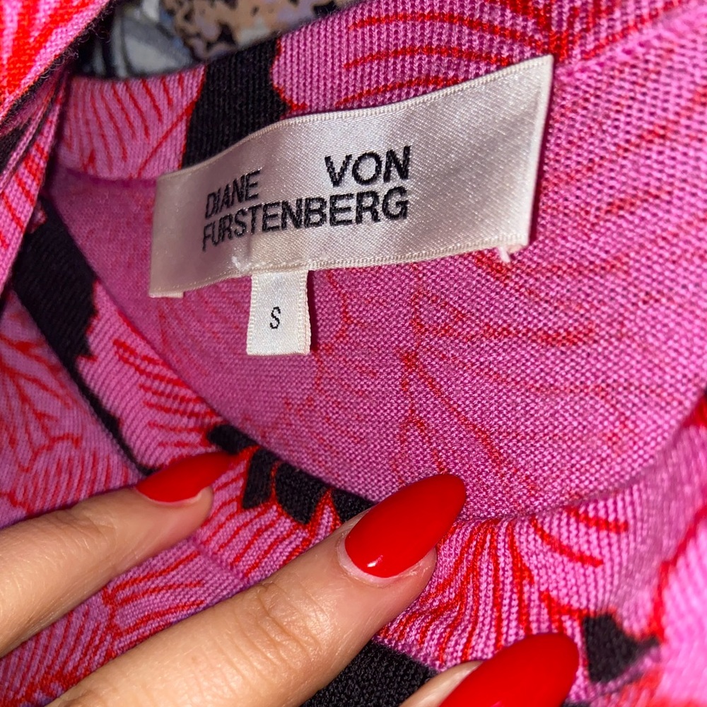 Diane Von Furstenberg Floral Pink/black dress - Picture 6 of 6